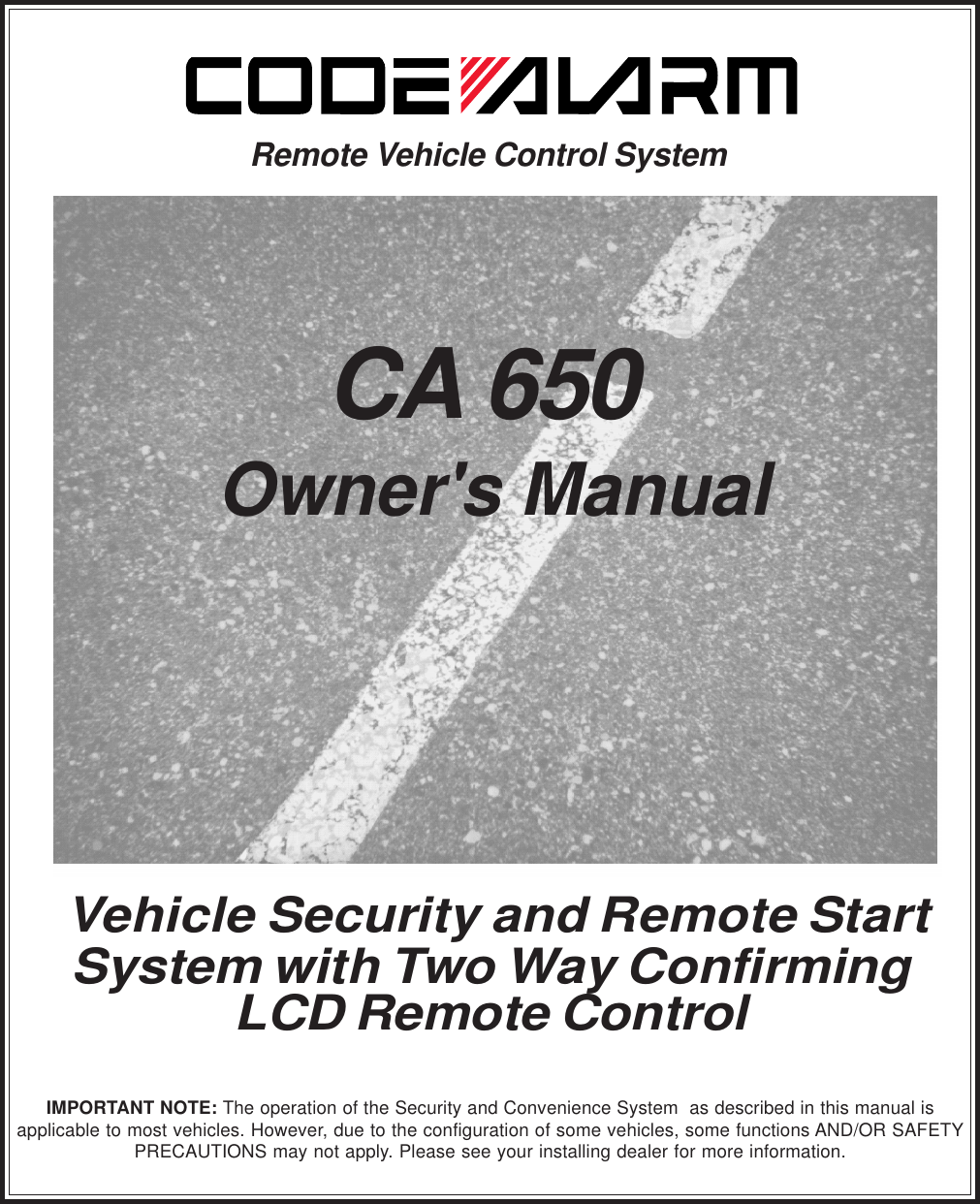 code alarm catx4 owners manual